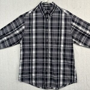 Gilberto Italy Men's Medium Button Down Plaid Long Sleeve Shirt Country Casual